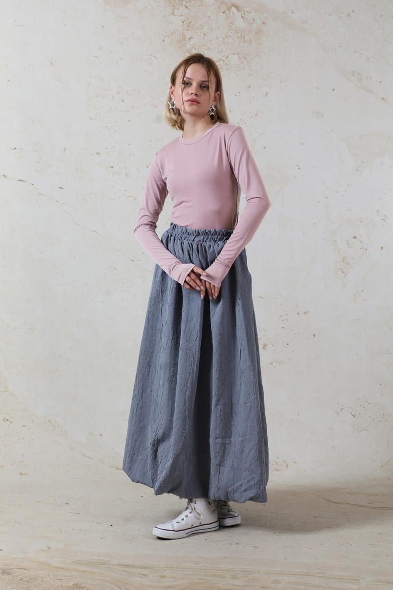 Parmaklı Düz Body Pudra Pembesi