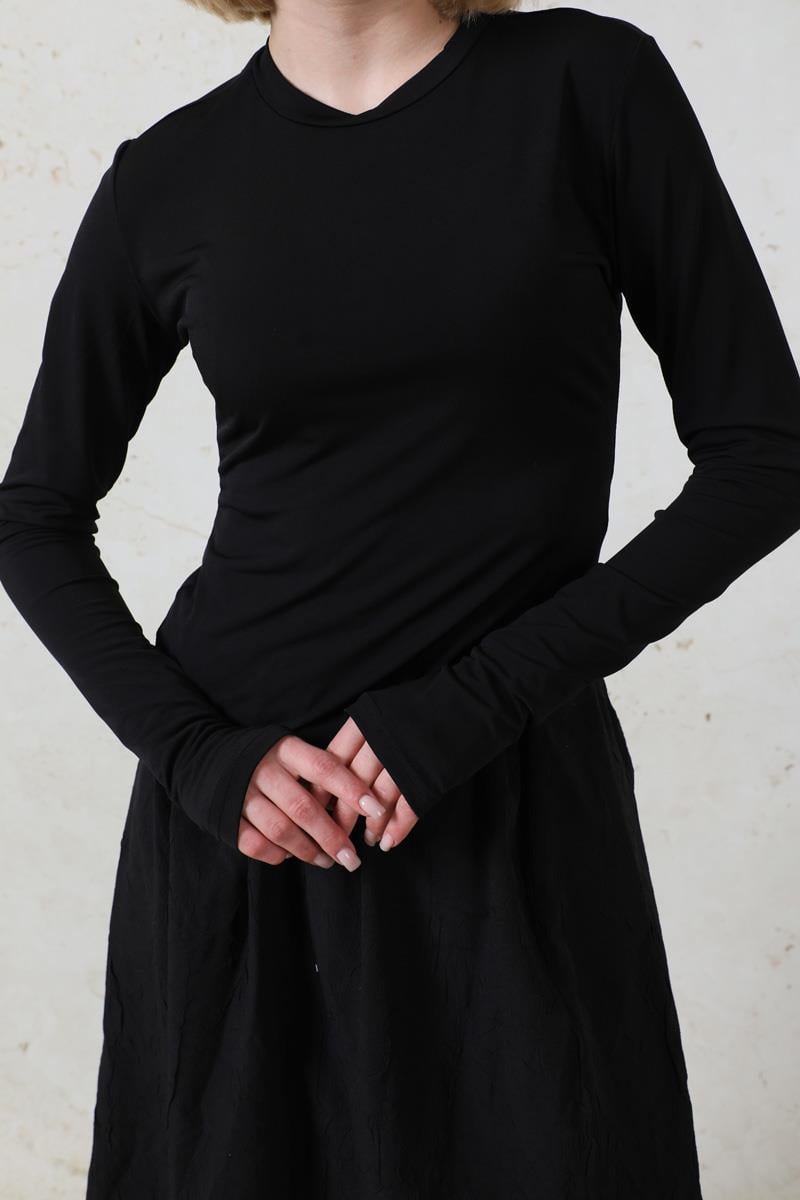 Parmaklı Düz Body Siyah