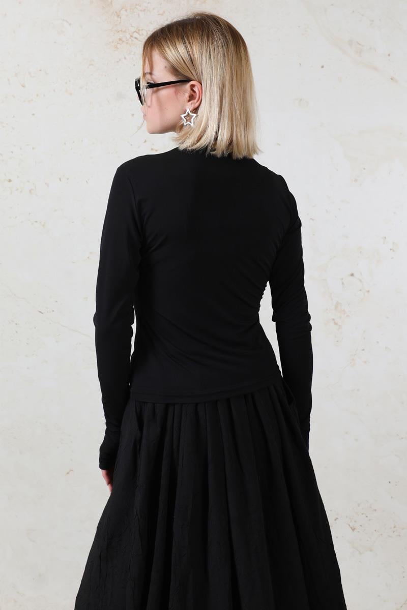 Parmaklı Düz Body Siyah