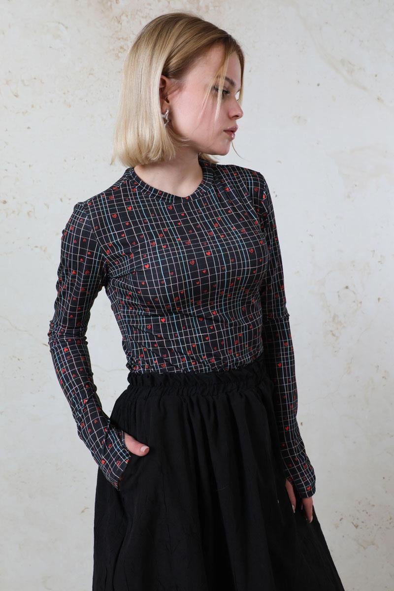 Parmaklı Kalp Body Siyah