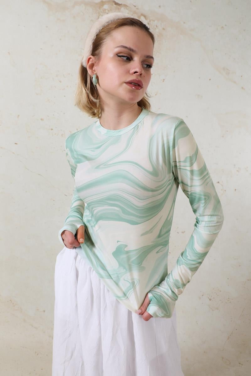 Parmaklı Soyut Body Mint