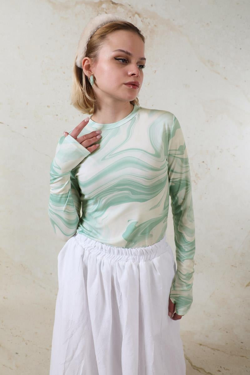 Parmaklı Soyut Body Mint