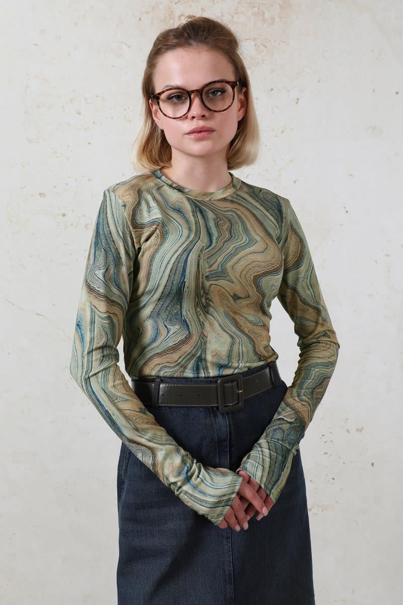 Parmaklı Soyut Body Yeşil