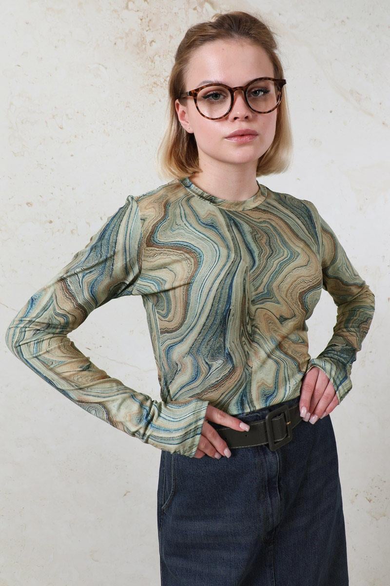 Parmaklı Soyut Body Yeşil