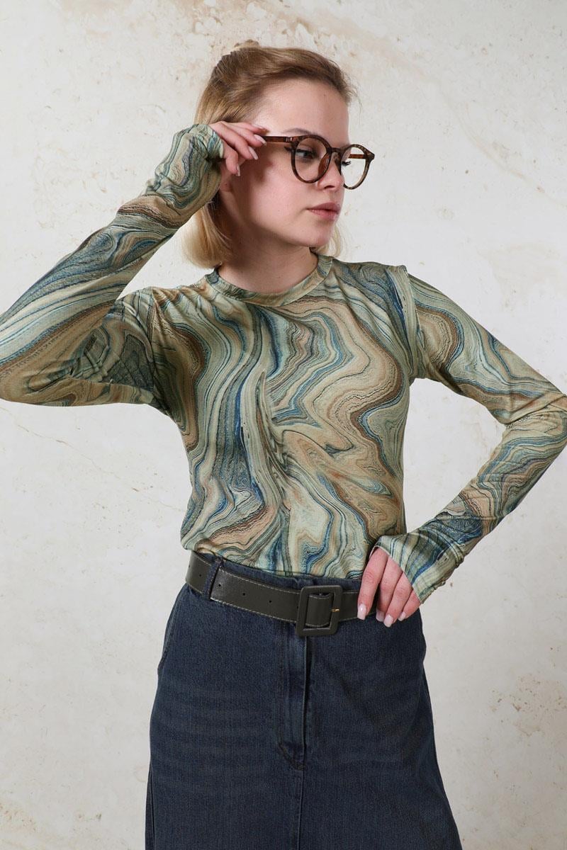 Parmaklı Soyut Body Yeşil