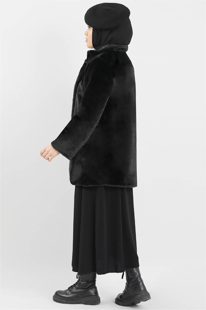 Peluş Ceket Siyah