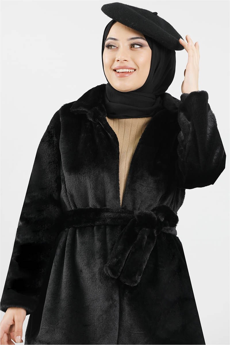 Peluş Ceket Siyah