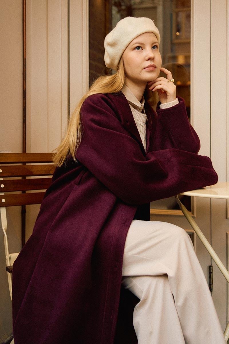 Pens Detaylı Kaban Bordo