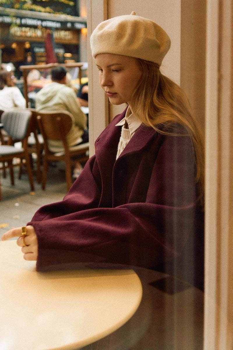 Pens Detaylı Kaban Bordo