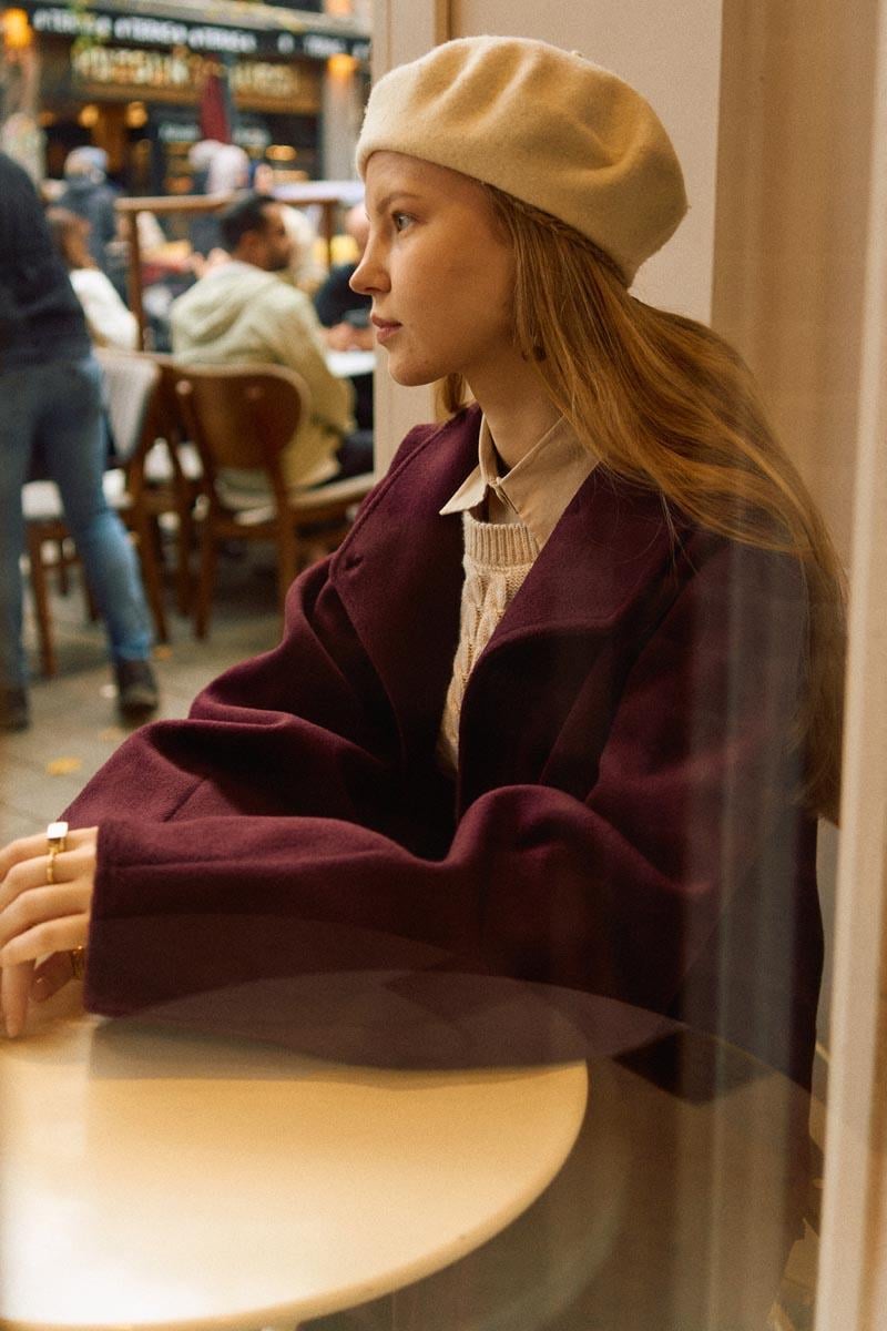 Pens Detaylı Kaban Bordo