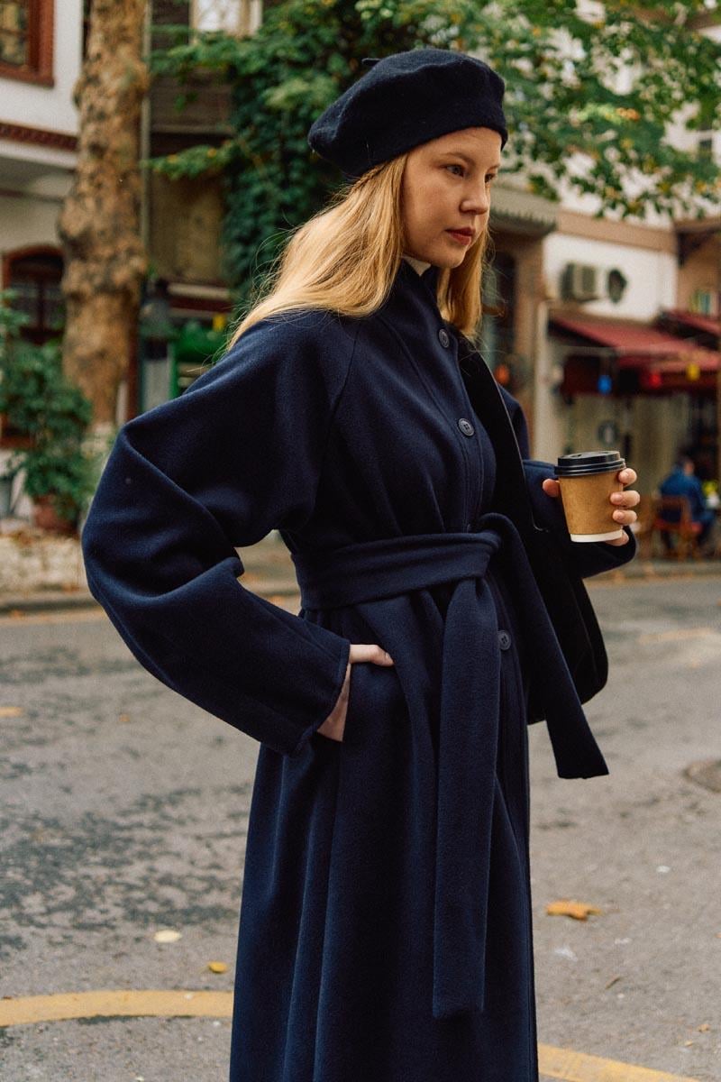 Pens Detaylı Kaban Lacivert