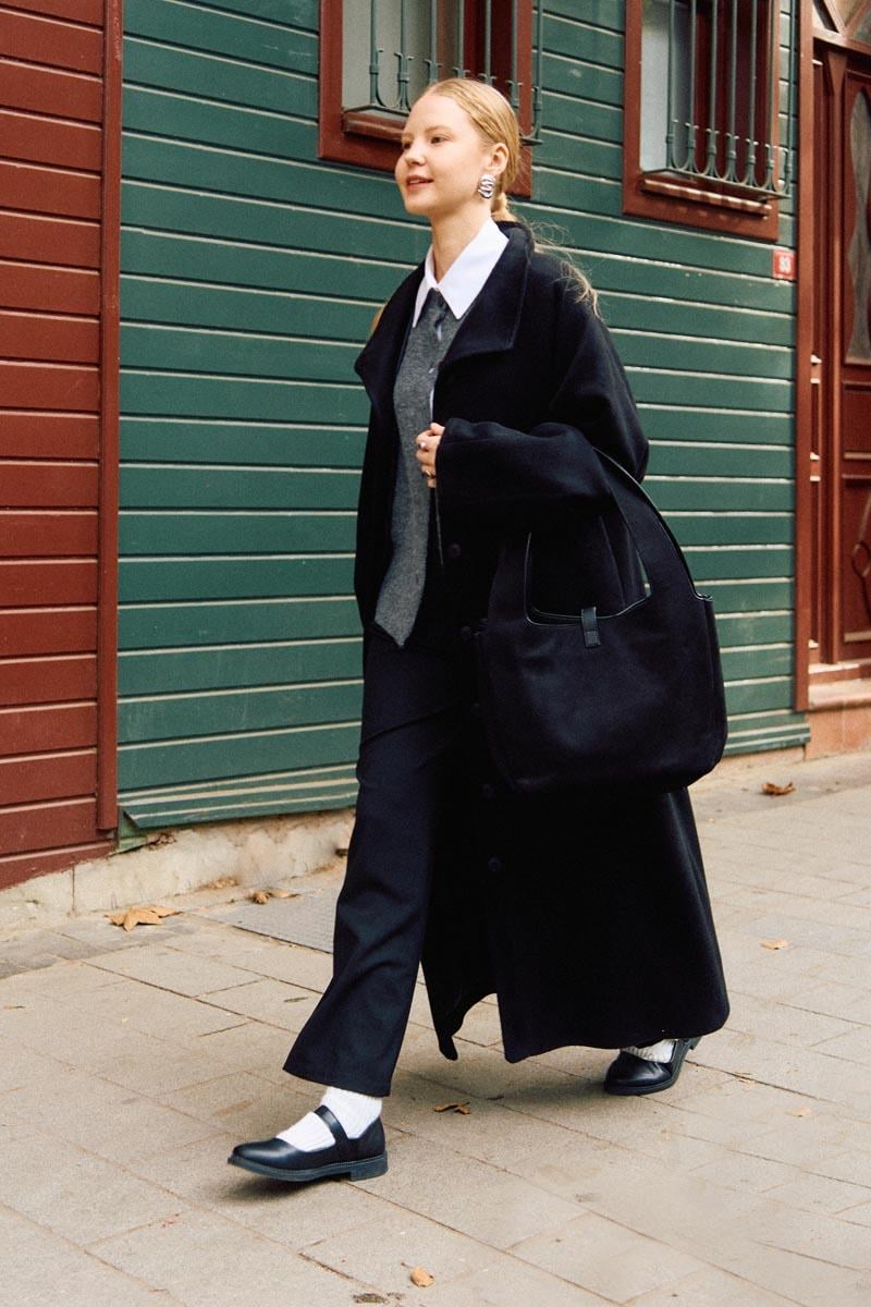 Pens Detaylı Kaban Siyah