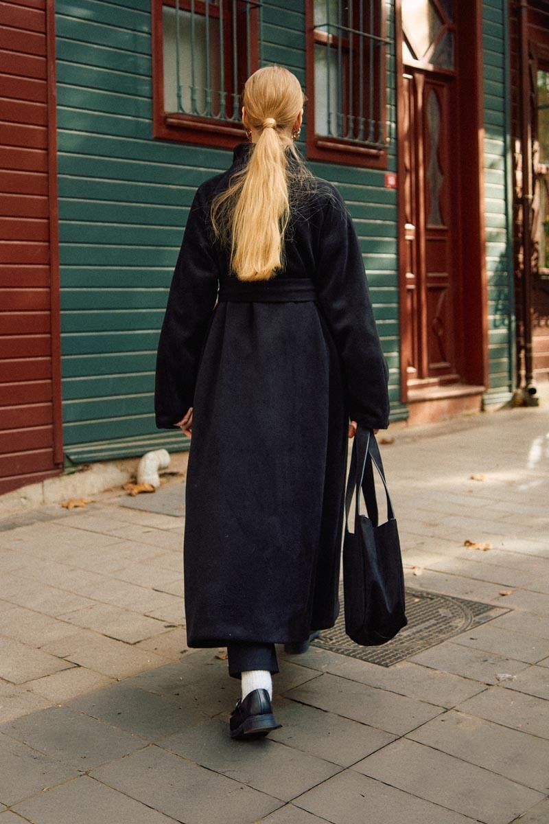 Pens Detaylı Kaban Siyah