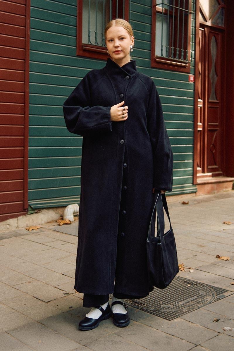 Pens Detaylı Kaban Siyah