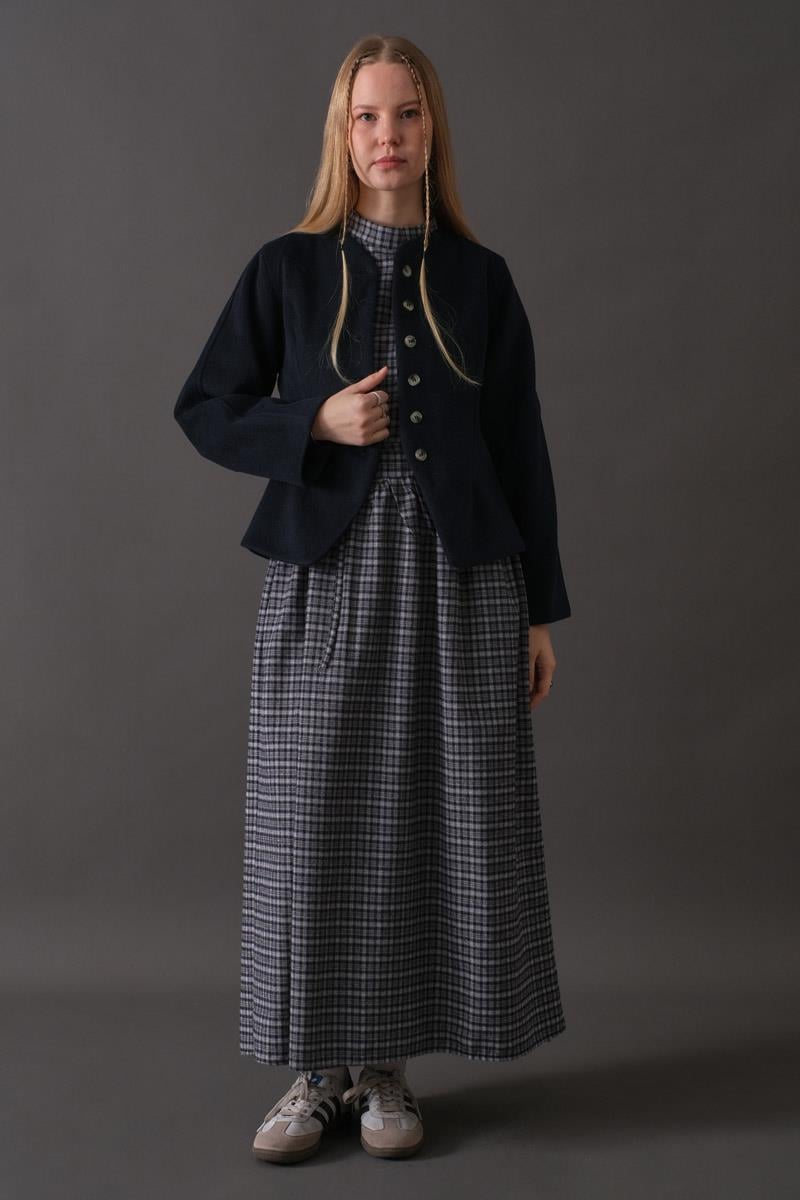 Pens Detaylı Kısa Ceket Lacivert