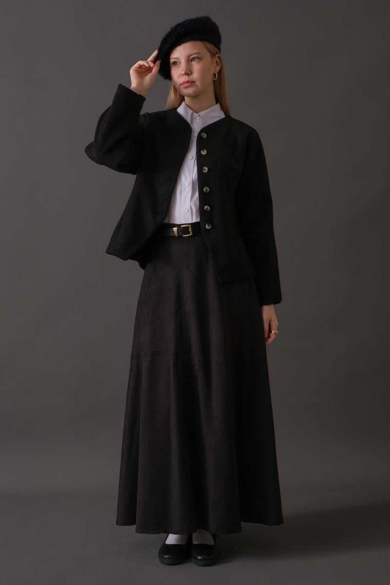 Pens Detaylı Kısa Ceket Siyah