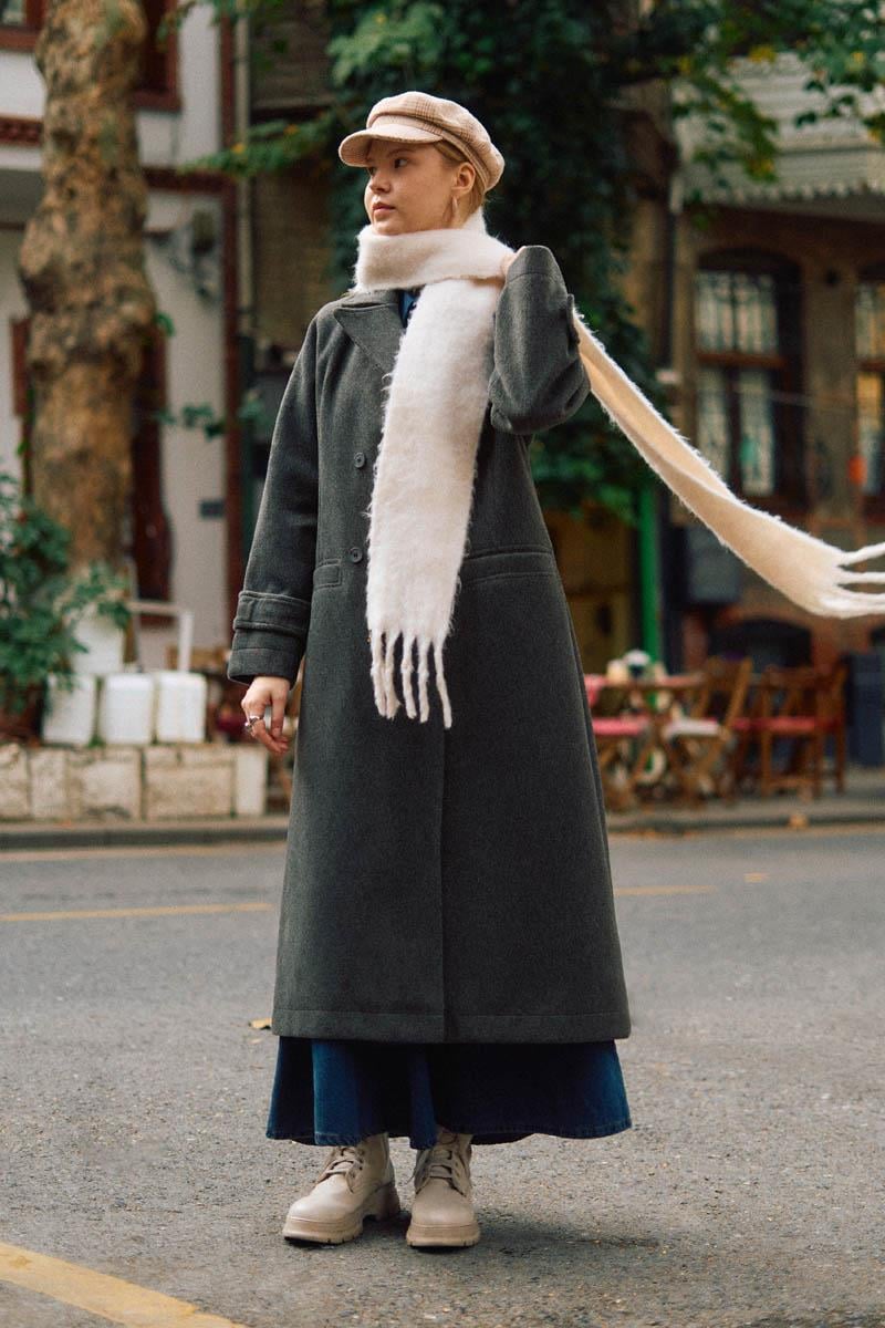 Pens Detaylı Kruvaze Kaban Antrasit