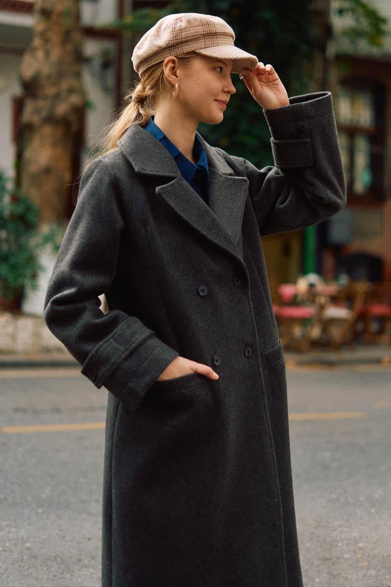 Pens Detaylı Kruvaze Kaban Antrasit