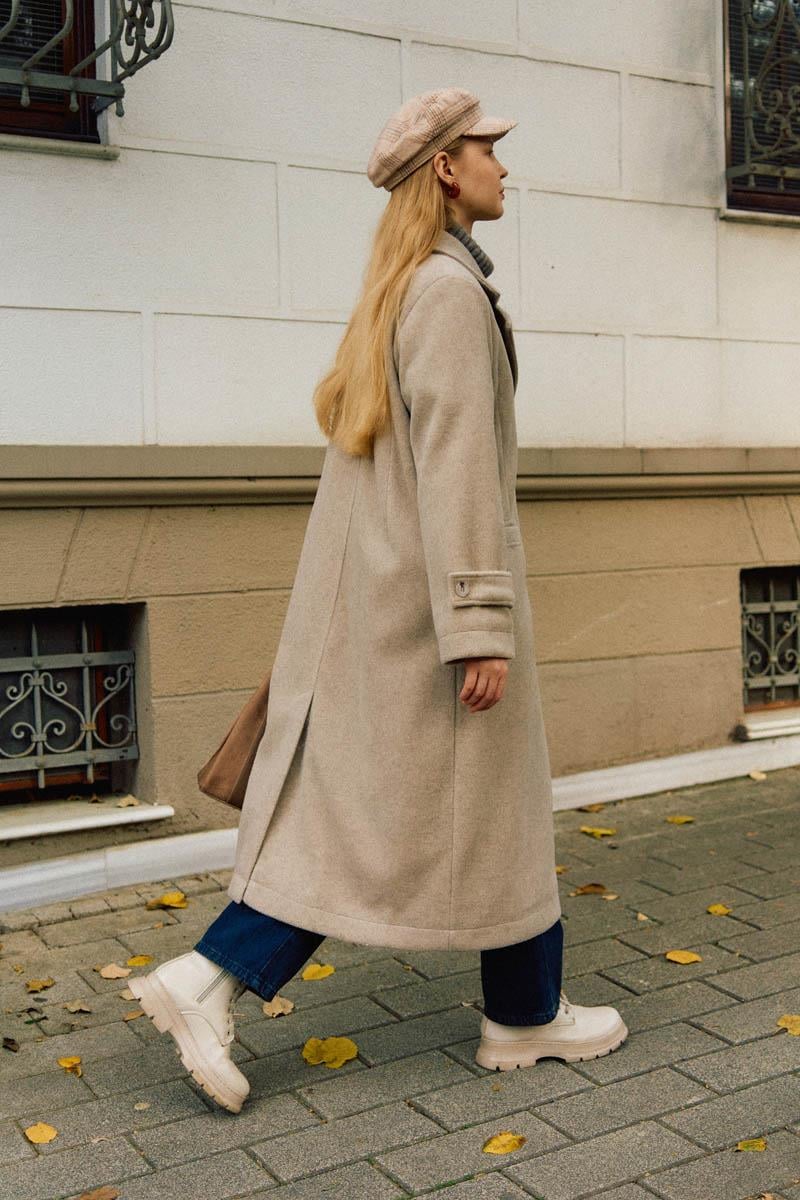 Pens Detaylı Kruvaze Kaban Taş