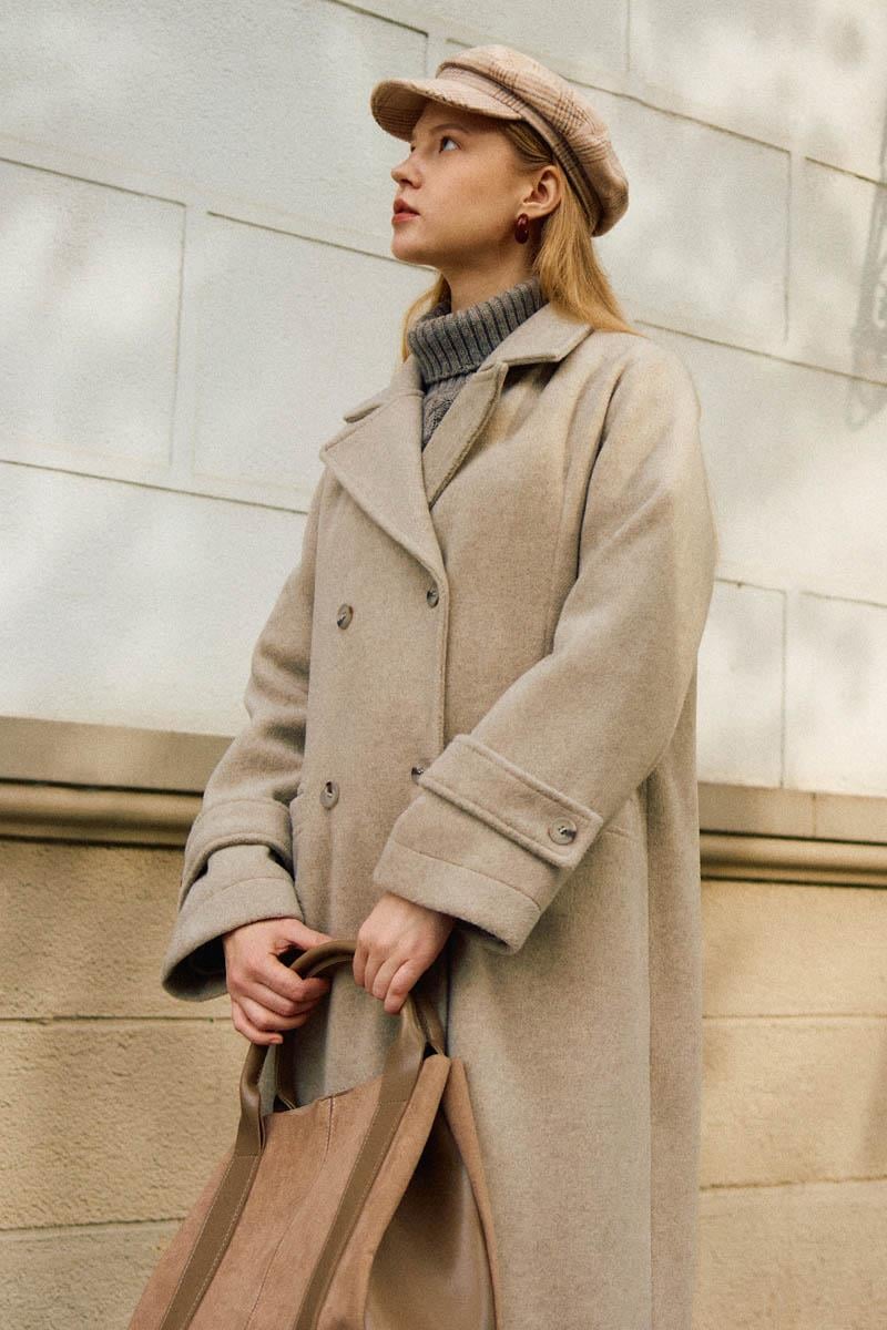 Pens Detaylı Kruvaze Kaban Taş