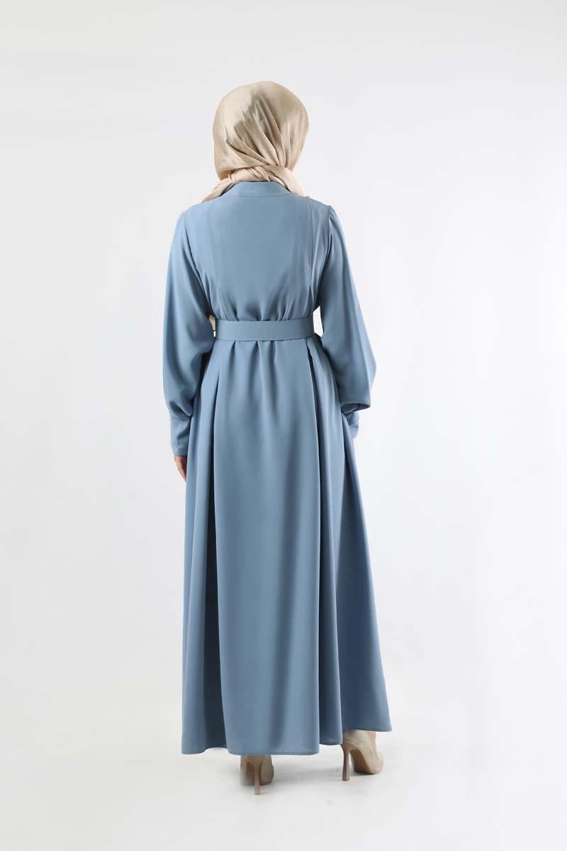 Pile Detaylı Ferace Bebe Mavisi