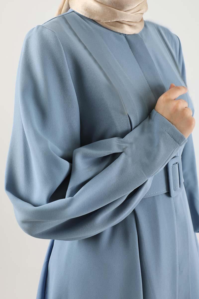 Pile Detaylı Ferace Bebe Mavisi