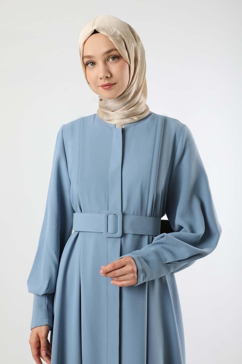 Pile Detaylı Ferace Bebe Mavisi