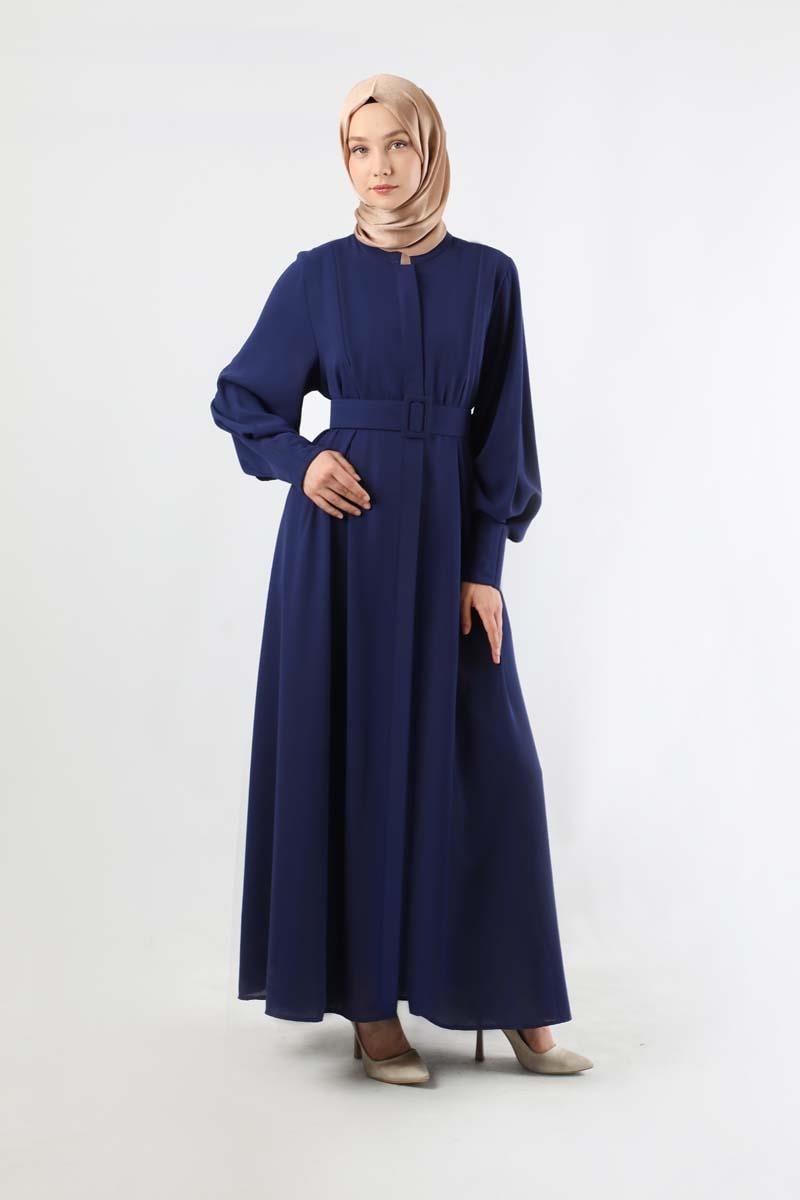 Pile Detaylı Ferace Lacivert