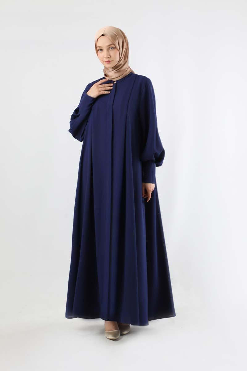 Pile Detaylı Ferace Lacivert