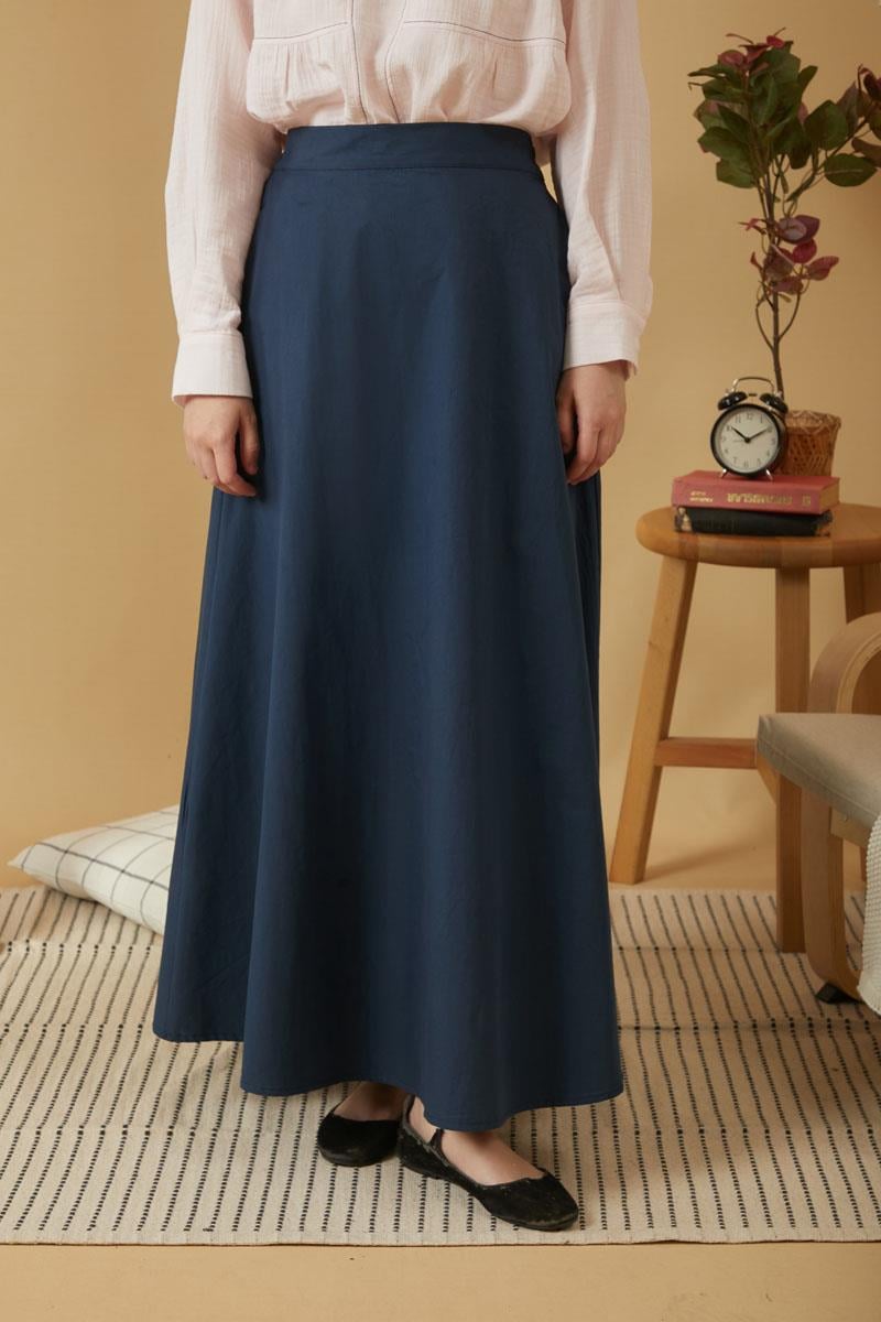 Poplin Etek Lacivert