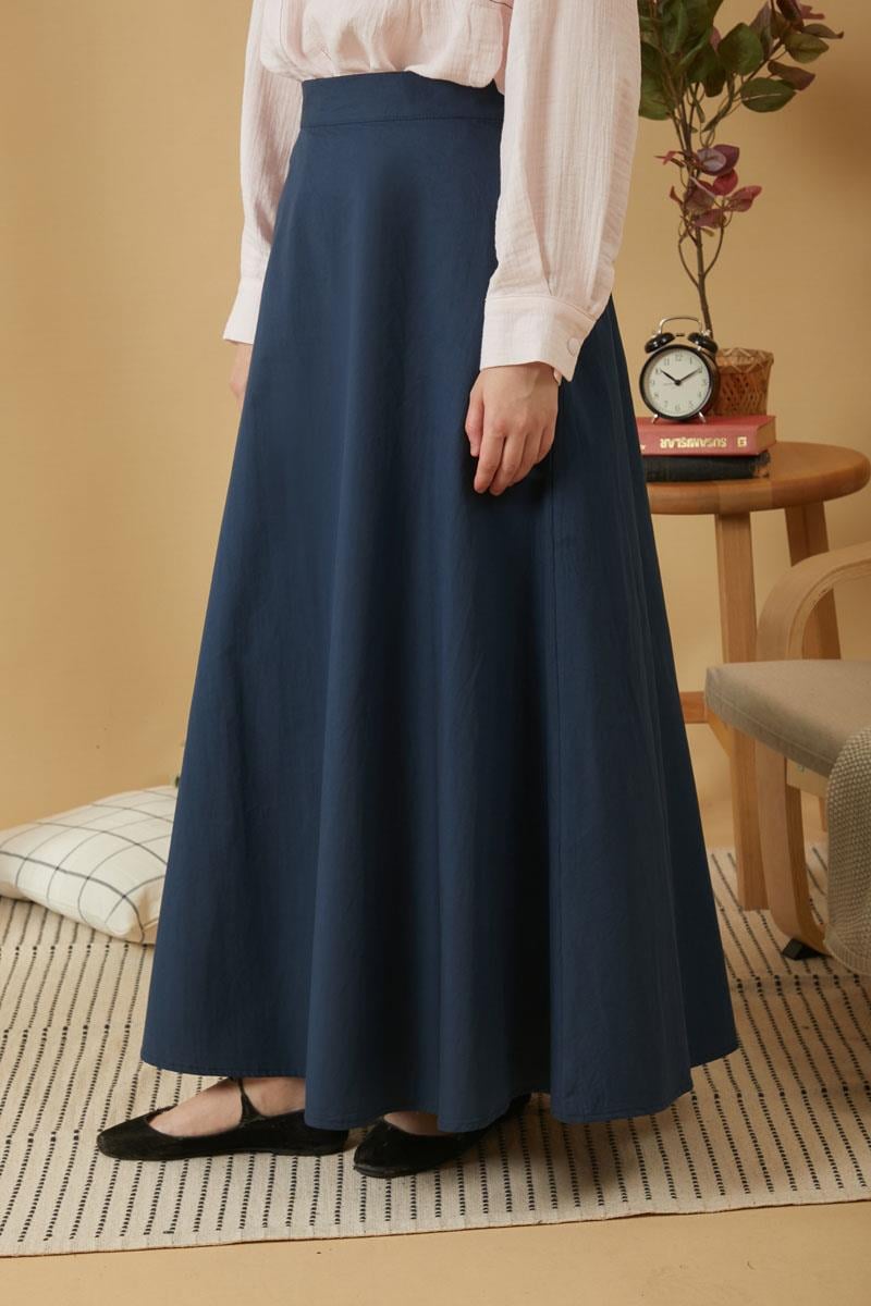 Poplin Etek Lacivert