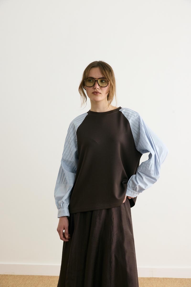 Poplin Kol Detaylı Bluz 