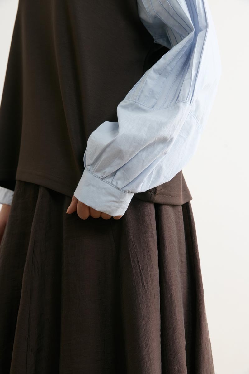Poplin Kol Detaylı Bluz 