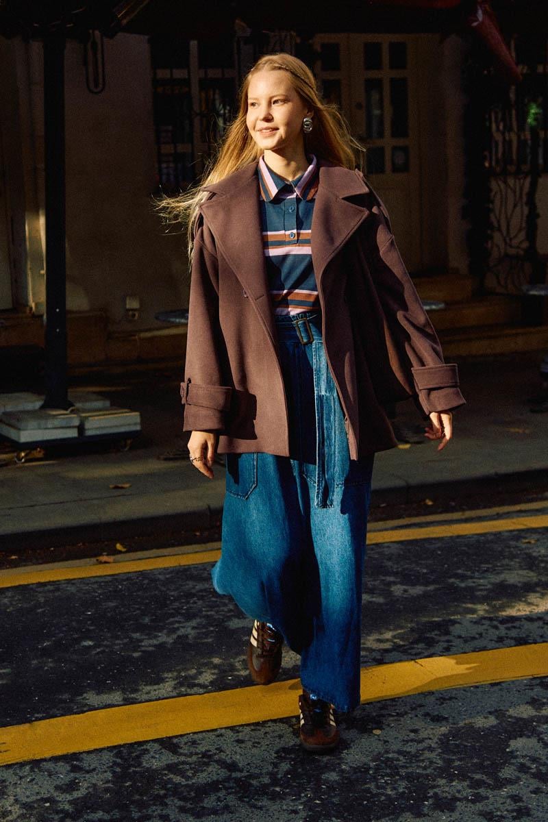 Premium Kısa Kaban Koyu Mürdüm