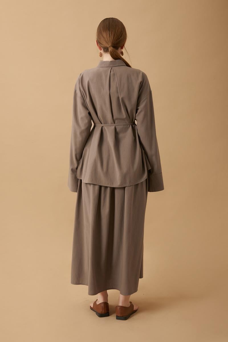 Rüzgarlıklı Keten Etek Takım Toprak