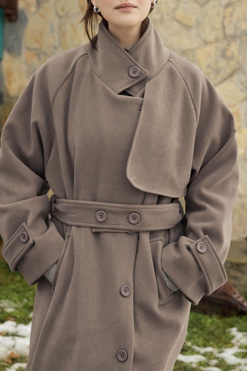 Rüzgarlıklı Premium Kaban Vizon