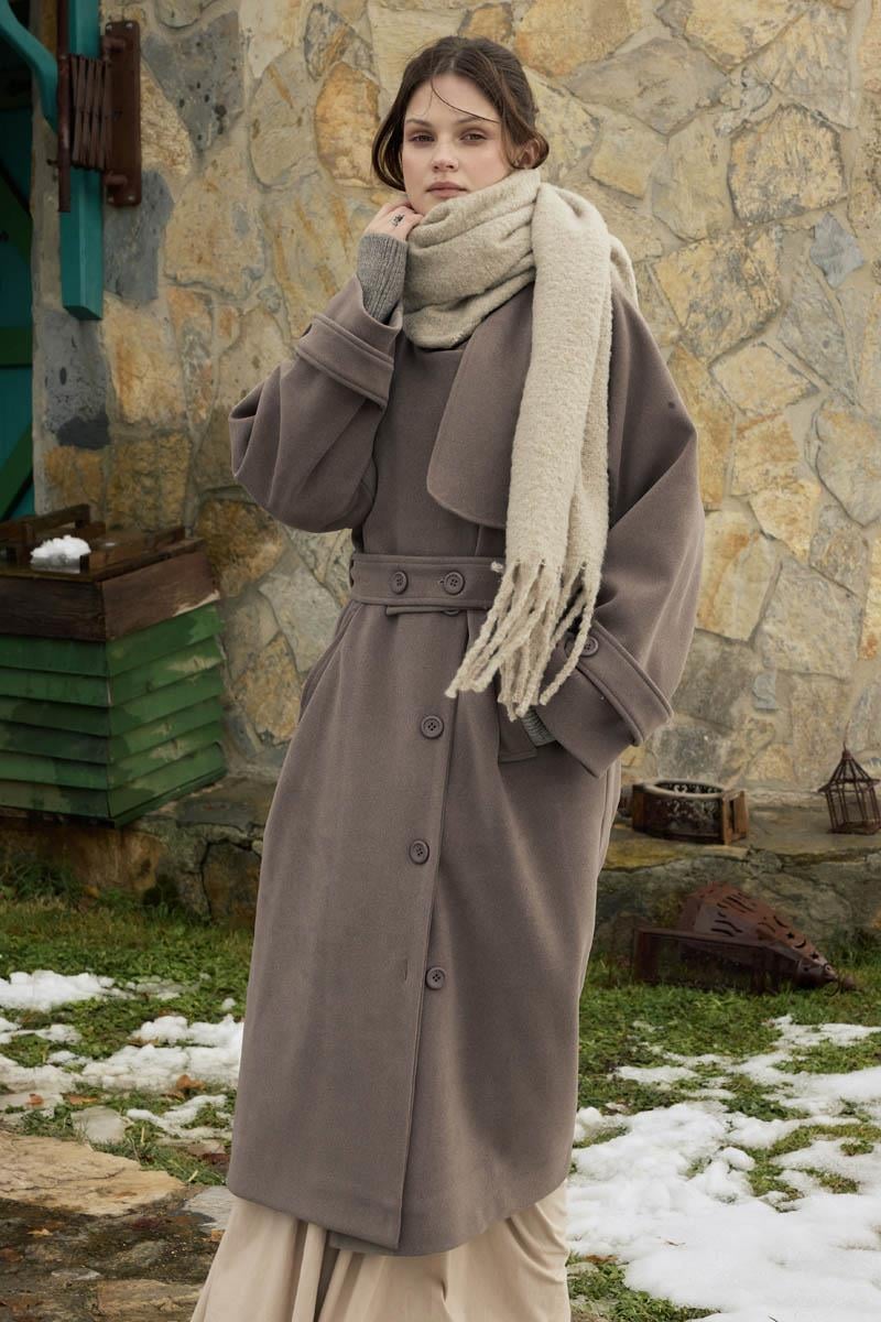 Rüzgarlıklı Premium Kaban Vizon