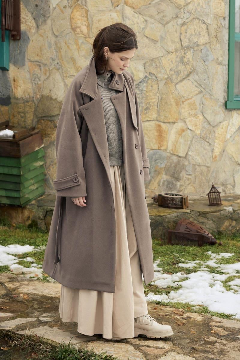 Rüzgarlıklı Premium Kaban Vizon