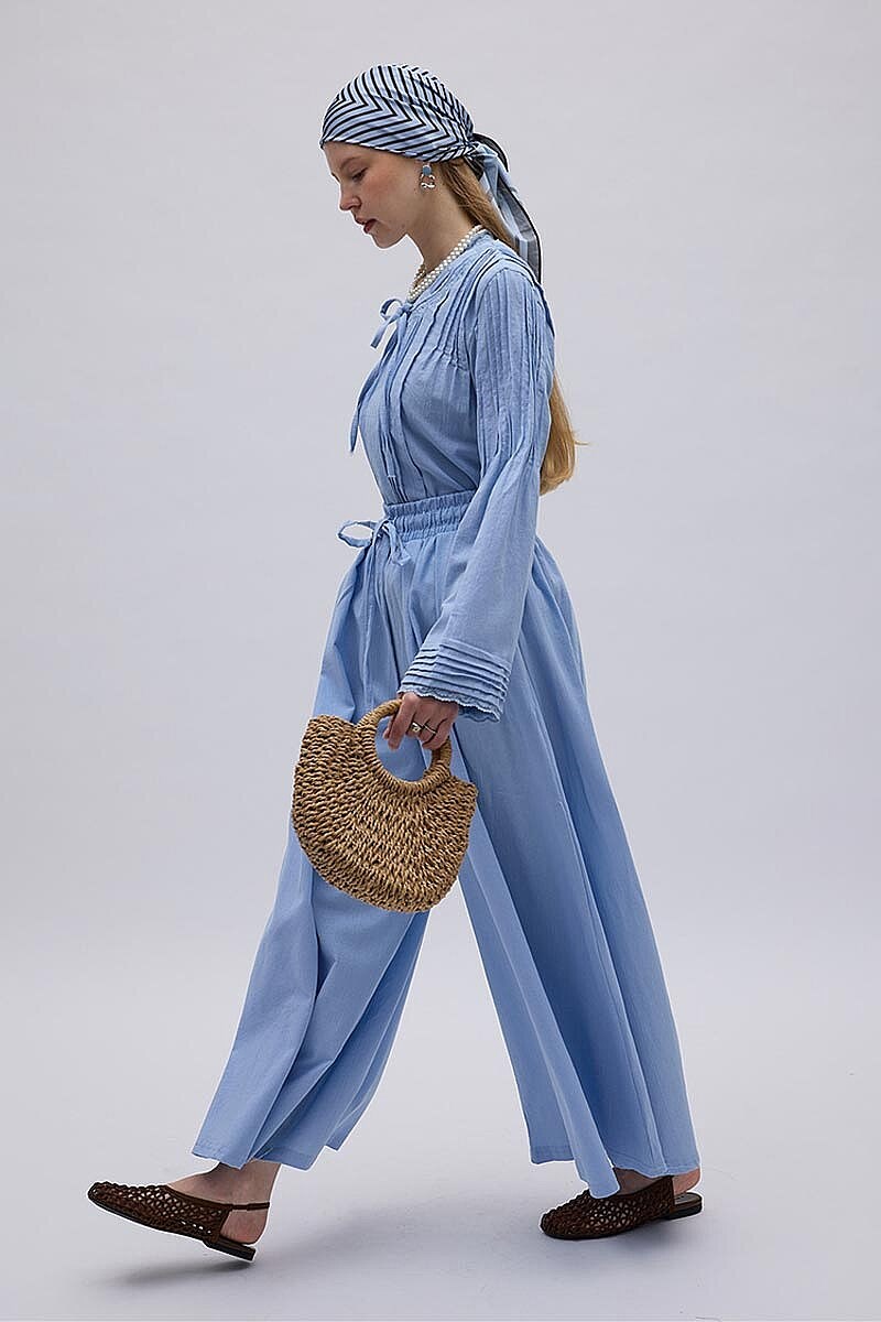 Şile Bezi Bol Pantolon Taş
