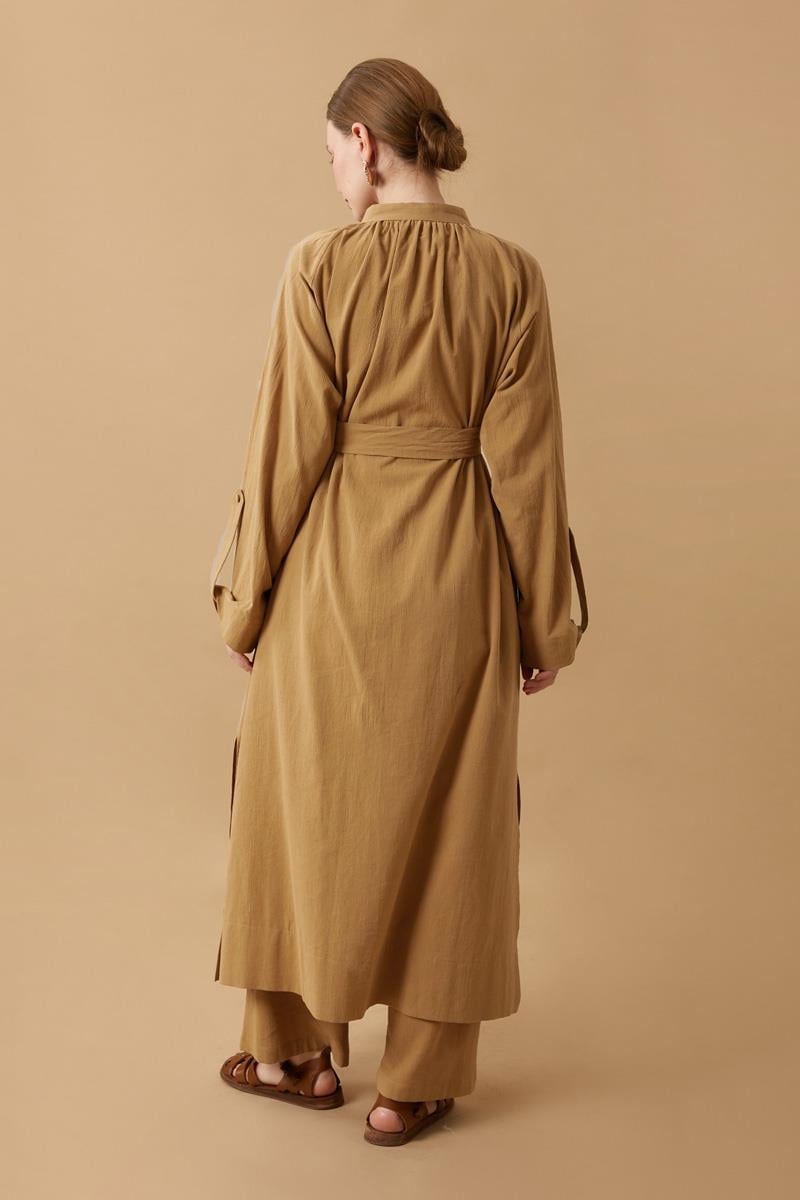 Şile Bezi Tunik Takım Camel