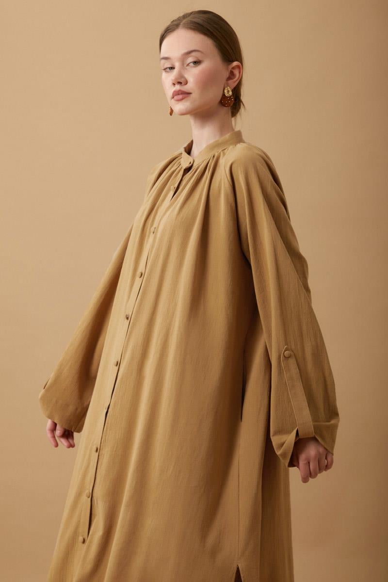 Şile Bezi Tunik Takım Camel