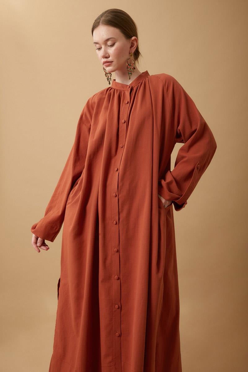 Şile Bezi Tunik Takım Kiremit