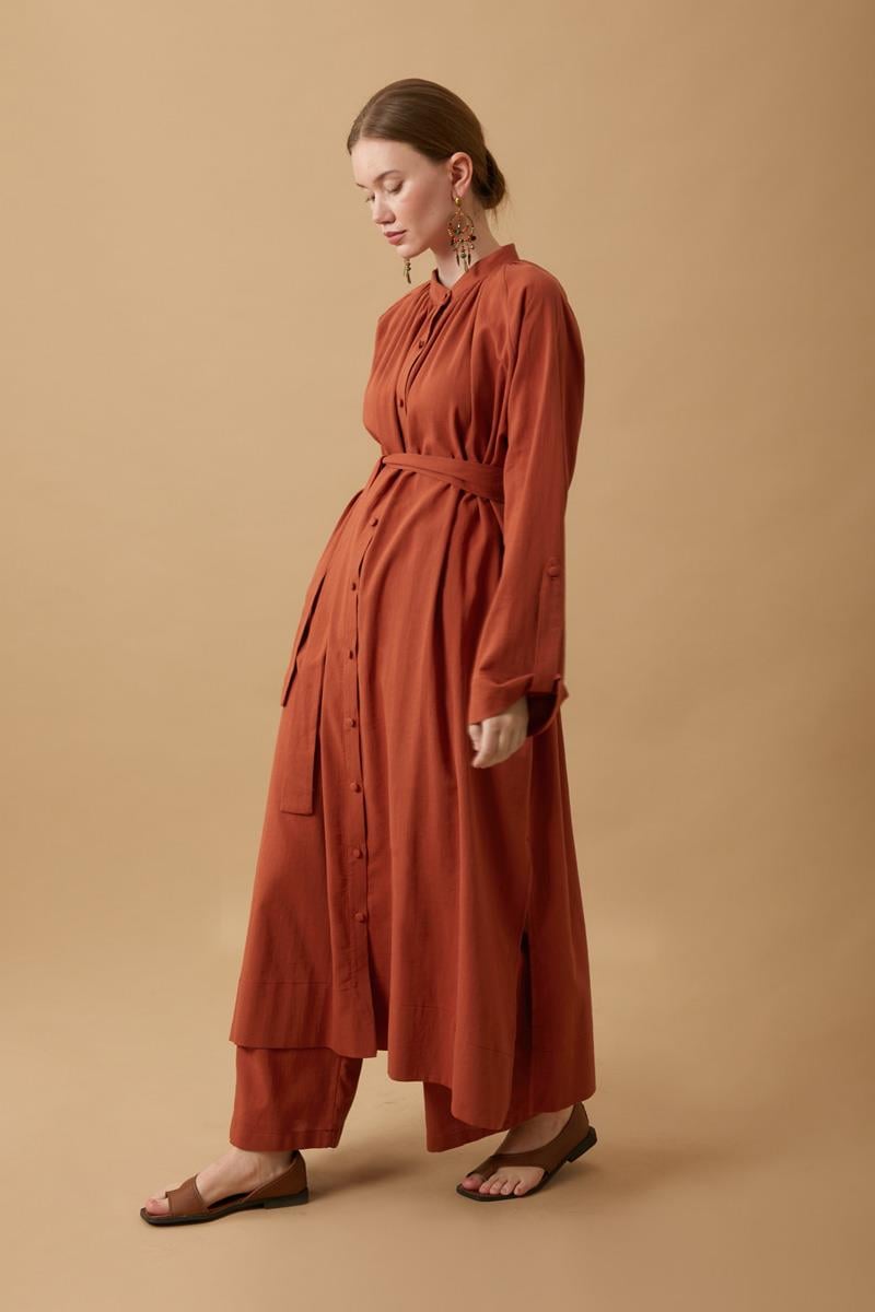 Şile Bezi Tunik Takım Kiremit