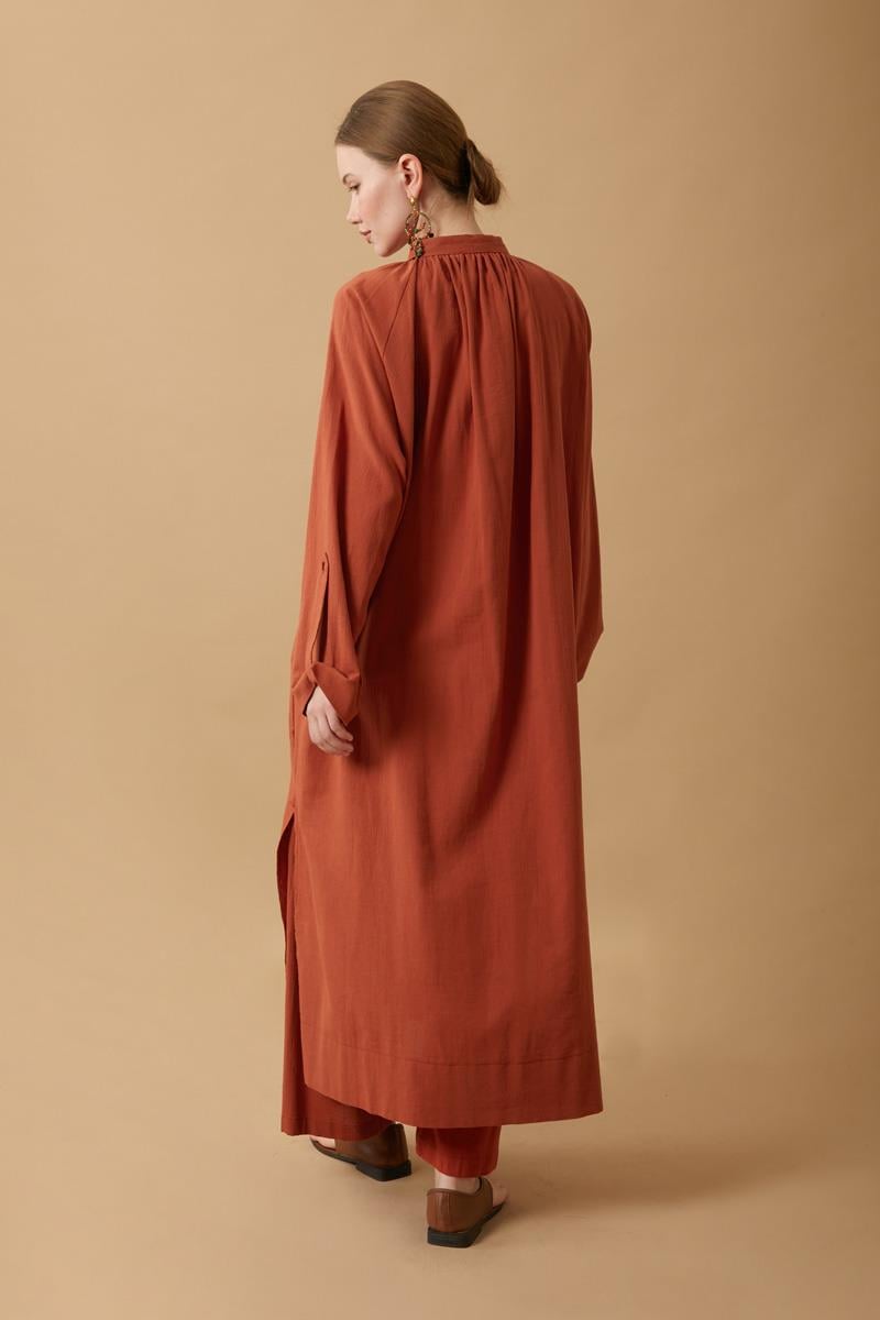 Şile Bezi Tunik Takım Kiremit