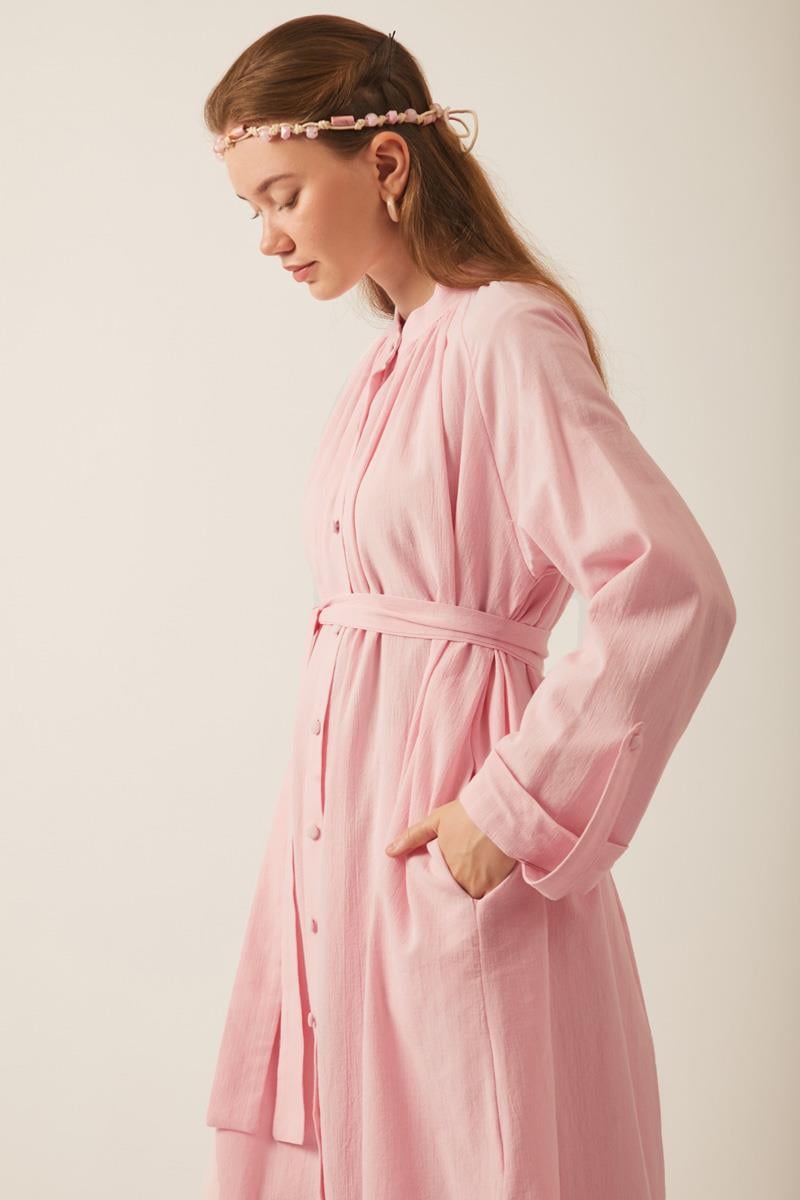 Şile Bezi Tunik Takım Pudra