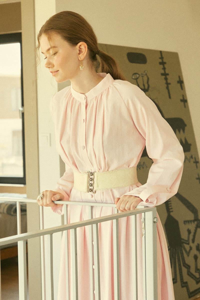 Şile Bezi Tunik Takım Pudra