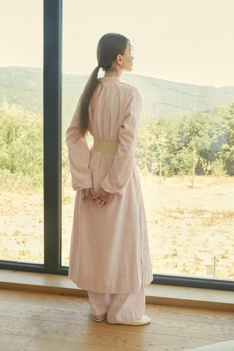 Şile Bezi Tunik Takım Pudra