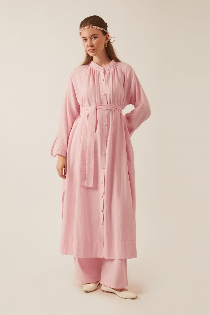 Şile Bezi Tunik Takım Pudra