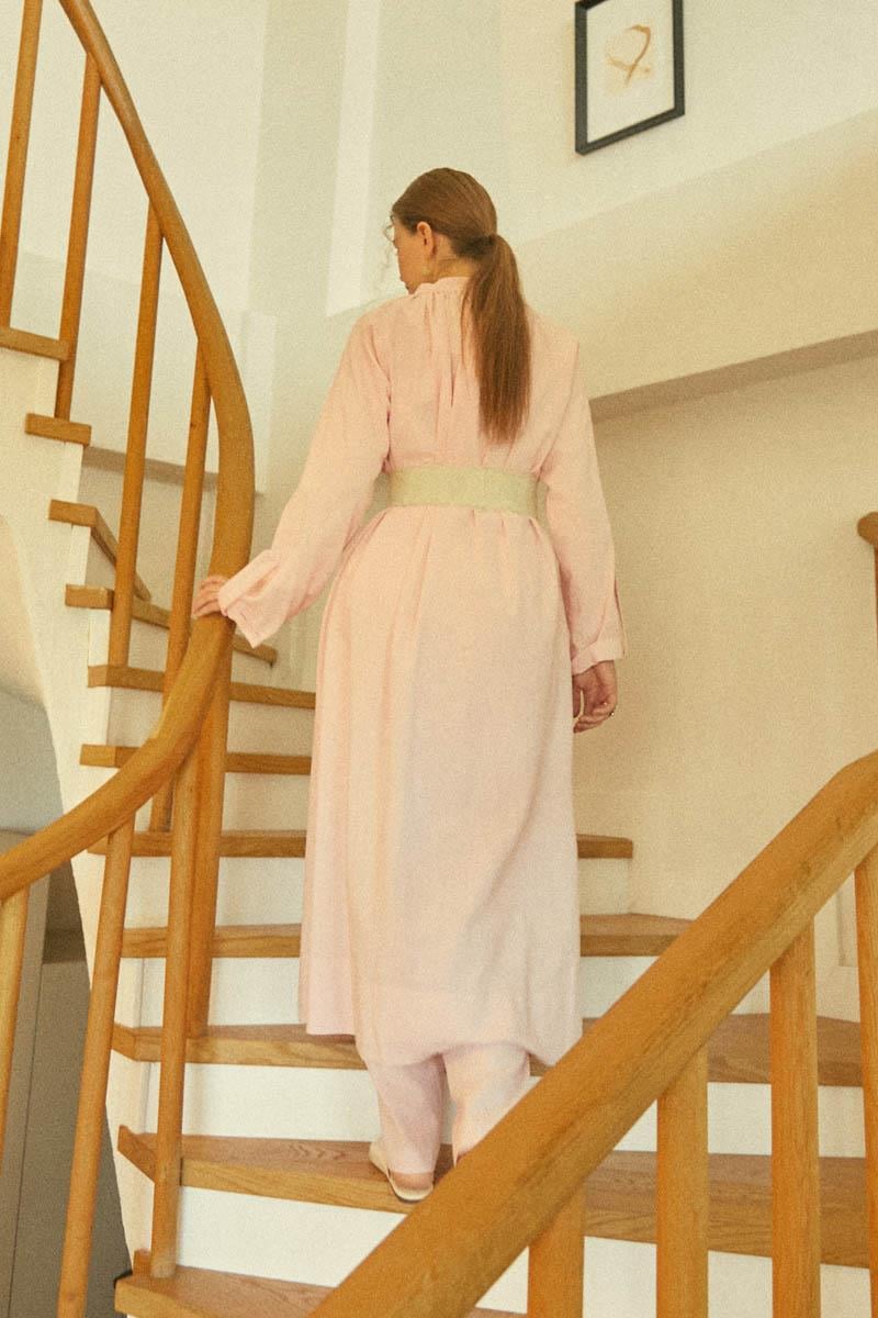 Şile Bezi Tunik Takım Pudra