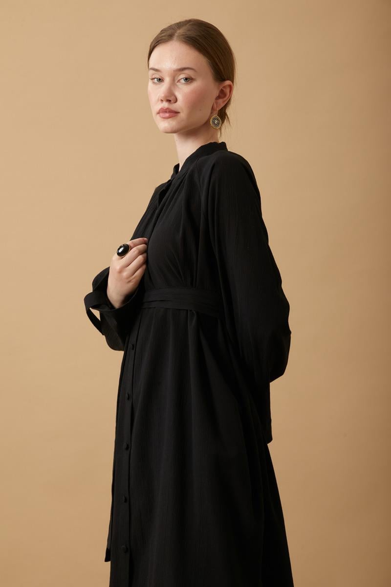 Şile Bezi Tunik Takım Siyah